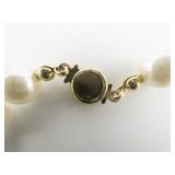 Simulated Pearl Individually Tied Base Metal Bead Necklace.