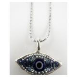 Orit Schatzman Colorful Evil Eye Sterling Silver Pendant Necklace .