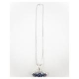 Orit Schatzman Colorful Evil Eye Sterling Silver Pendant Necklace .