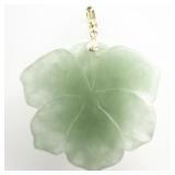 ***GORGEOUS*** Gemstar International Aventurine Hibiscus Flower With Pearls 14K Enhancer.