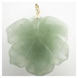 ***GORGEOUS*** Gemstar International Aventurine Hibiscus Flower With Pearls 14K Enhancer.