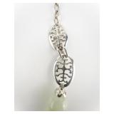 Aventurine Silver Tone Bead Necklace.