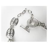 Aventurine Silver Tone Bead Necklace.