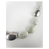 Gold Stone Jewelry Corp. Aventurine & Sterling Silver Bead Necklace.