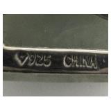 Carved Aventurine Buddha Sterling Silver Enhancer.