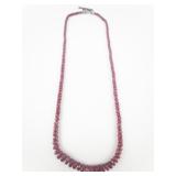 Kambo Faceted Ruby Sterling Silver Bead Necklace.