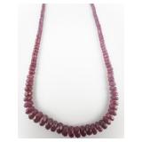 Kambo Faceted Ruby Sterling Silver Bead Necklace.