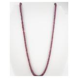 Kambo Faceted Ruby Sterling Silver Bead Necklace.