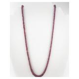 Kambo Faceted Ruby Sterling Silver Bead Necklace.
