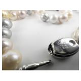Multi-Colored Freshwater Sterling Silver Pearl Necklace.