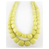 BARSE Green Serpentine? Color Block Sterling Silver Double-Strand Bead Necklace.