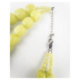 BARSE Green Serpentine? Color Block Sterling Silver Double-Strand Bead Necklace.