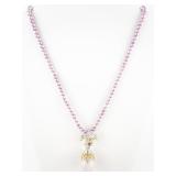 Gem En Vouge Kunzite & Multi Gem Enhancer With Freshwater Sterling Silver Pearl Necklace.