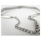 Silver Plated Copper Collar Bib Necklace.