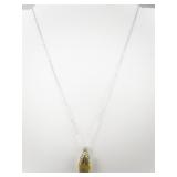 STS Jewels Canary Fluorite & Russian Diopside Sterling Silver Pendant Necklace .