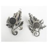 Danecraft Bunches Of Grapes Sterling Silver Screw-Back Non-Pierced Earrings.