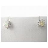 Ethiopian Welo Opal Sterling Silver Stud Earrings .