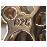 Gorgeous Multi-Colored CZ Rose Plated sterling Silver Post Back Dangle Earrings .