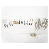 Group of 7 Base Metal French Wire, Post Back, & Clip-On Earrings .