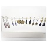 Group of 7 Base Metal French Wire, Post Back, & Clip-On Earrings .