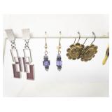 Group of 7 Base Metal French Wire, Post Back, & Clip-On Earrings .