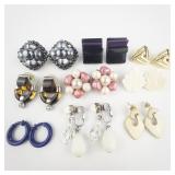 Group of 8 Funky, Fun, & Bold Base Metal Earrings .