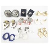 Group of 8 Funky, Fun, & Bold Base Metal Earrings .