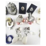 Group of 8 Funky, Fun, & Bold Base Metal Earrings .