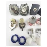 Group of 8 Funky, Fun, & Bold Base Metal Earrings .