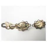 Bell Trading Post Serpentine (Dalmatian Jasper Or Jade?) Gold Tone Base Metal Clip-On Earrings .