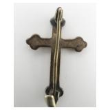 Vintage (Probable Antique) Budded Cross Yellow Gold Filled Lapel Pin.