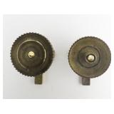 Pair Of Vintage Chaplain Collar Cross Yellow Base Metal (Gold Plated Brass?) Collar Pins .