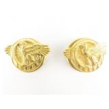 Pair of Ruptured Duck/Honorable Discharge Lapel Button Gilt brass Lapel Button .