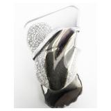 Abstract Design Synthetic Materials And Glass (?) Brooch .