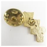 Lucky Sevens (Red, White And Blue)Yellow Base Metal Lapel Pin.