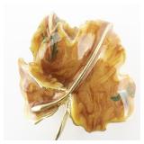 Catch The Spirit Of Fall - Fall Leaves Yellow Base Metal Brooch. Attached To Original Packaging