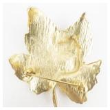 Catch The Spirit Of Fall - Fall Leaves Yellow Base Metal Brooch. Attached To Original Packaging