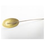 Coral Yellow Base Metal Stick Pin, Set With Coral.