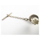 Vintage Claw Set, Simulated Pearl Yellow Base Metal Tie Tac.