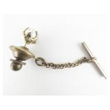 Vintage Claw Set, Simulated Pearl Yellow Base Metal Tie Tac.