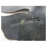 Hand Made Cherub Patinated Copper Brooch .