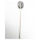 Sea Of Cortez Mabe Pearl Vintage (Antique?)Sterling Silver Stick Pin, Set With Sea Of Cortez Mabe Pearl .