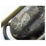 Sea Of Cortez Mabe Pearl Vintage (Antique?)Sterling Silver Stick Pin, Set With Sea Of Cortez Mabe Pearl .