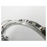 Vintage Fancy Rhinestone White Base Metal Brooch.