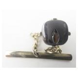 Swank Hematite? White Base Metal Tie Tac.