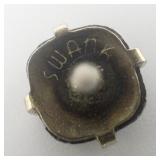 Swank Hematite? White Base Metal Tie Tac.