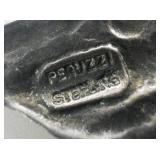 Peruzzi (Italy) Virgo Lady With Grapevine Design Sterling Silver Pendant/Brooch.