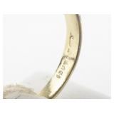 Pearl & CZ Accented Flower Yellow Plated 18K Gold Filled Ring. Size 4.75 - 5.