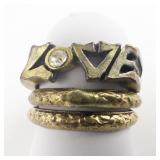 Various Makers Group Of 10 Base Metal Rings. Size 7-7.75.