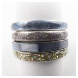 Various Makers Group Of 10 Base Metal Rings. Size 7-7.75.